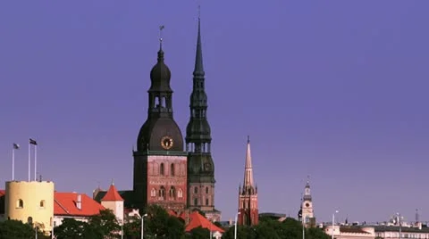 Riga City panorama Stock Footage 10917831