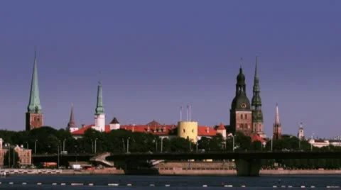 Riga City panorama Stock Footage 10917938