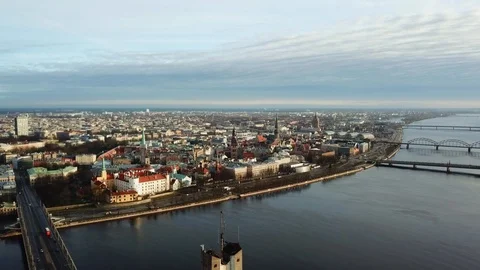 Riga city panorama Stock Footage 122158614