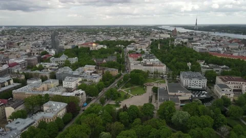 Riga city panorama Stock Footage 159280797