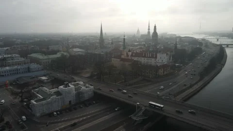 Riga city panorama Stock Footage 159281830