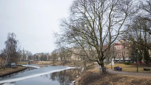 Riga city park time lapse Stock Footage 88474748