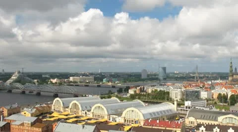Riga City Time Lapse Stock Footage 8953288