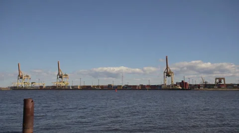 Riga Container Terminal Stock Footage 37843074