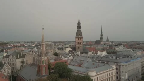 Riga Dome cathedral aerial view Video stock 149039996