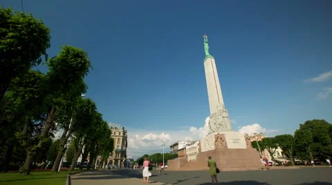 Riga Freedom Monument Time-lapse 스톡 동영상 63285454