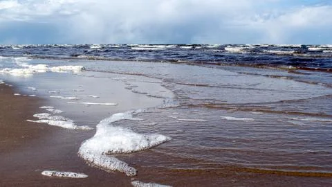 Riga Gulf Coast after the spring storms Stock Photos