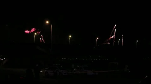 Riga independence day firework Stock Footage 20593292