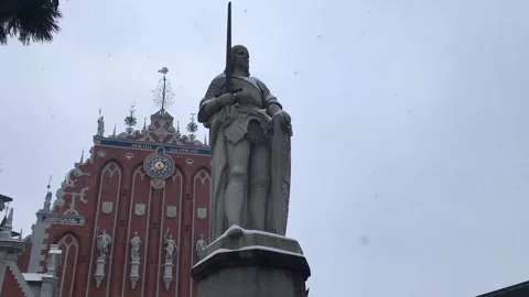 Riga, Latvia, A clock on the side of a building Stock Footage 134416869