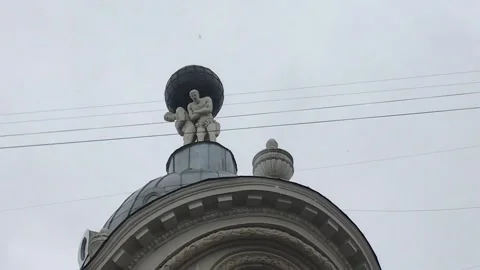 Riga, Latvia, A clock tower in front of a building 스톡 동영상 134469304