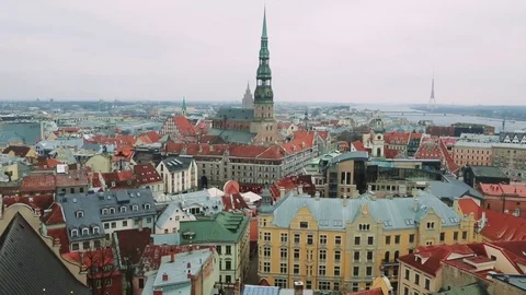 Riga - Latvia, December 2016: old Riga city, Latvia. Stock Footage 70803518