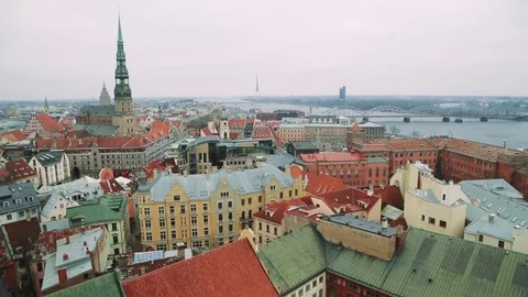 Riga - Latvia, December 2016: old Riga city, Latvia. Stock Footage 70803540