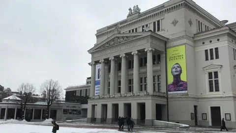 Riga, Latvia, A large building Stock Footage 134469491
