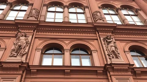 Riga, Latvia, A large clock on the side of a building Video stock 134474041