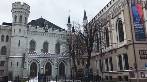 Riga, Latvia, A large stone building Stock Footage 134419345