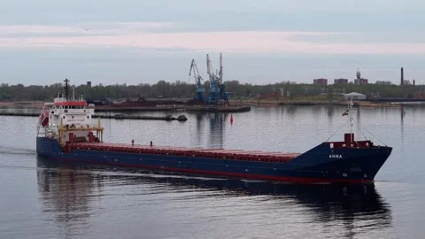 Riga, Latvia - May 3, 2026: Sailors Walking Deck of Cargo Ship Stock Footage 334062835