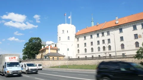 Riga, Latvia, panoramic view of the castle Stock-Footage 111983315