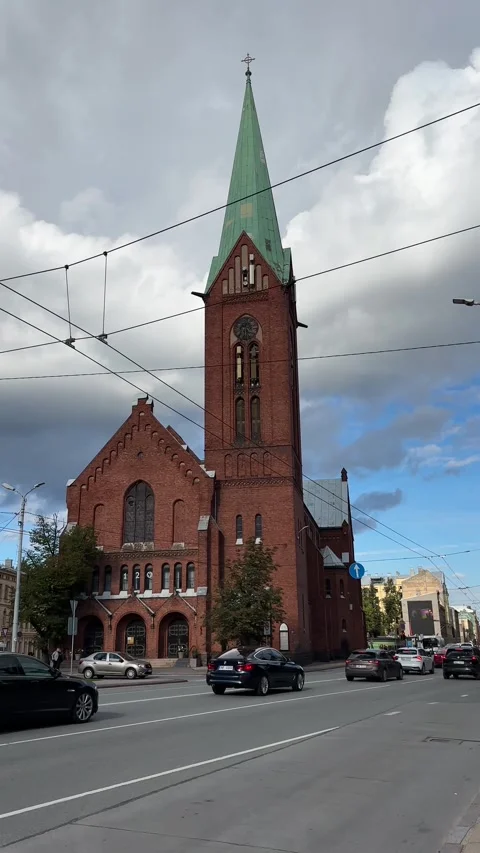 Riga, Latvia – September 2, 2026: St. Gertrude Church Stock Footage 345169099