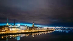 Riga Latvia. Time Lapse Timelapse Time Stock Video Pond5