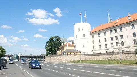Riga, Latvia, view of the castle Stock Footage 111983344