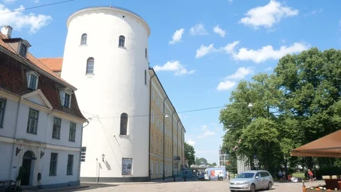 Riga, Latvia, view of the tower of the castle Stock Footage 111983069