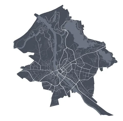 Riga map. Detailed map of Riga city poster with streets. Dark vector. 스톡 일러스트