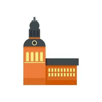 Riga old building icon flat isolated Ilustración de archivo