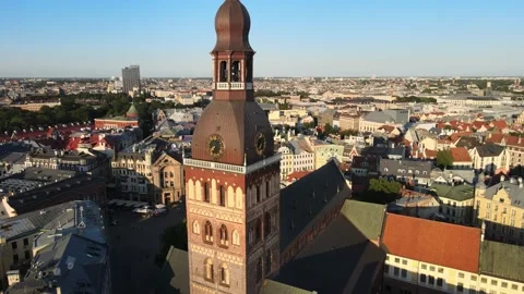 Riga old city panorama Video stock 149039177