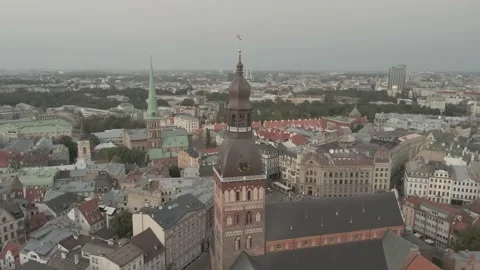 Riga old town aerial view Stock Footage 149040042