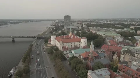 Riga old town aerial view Stock Footage 149040328