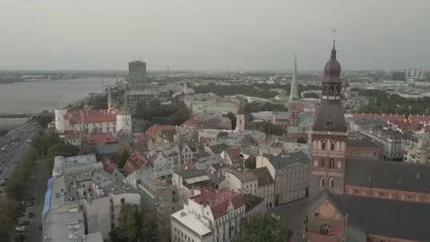 Riga old town panorama Stock Footage 149040301