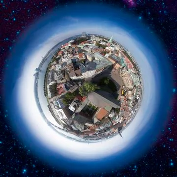 Riga old town skyline view from above イラスト素材