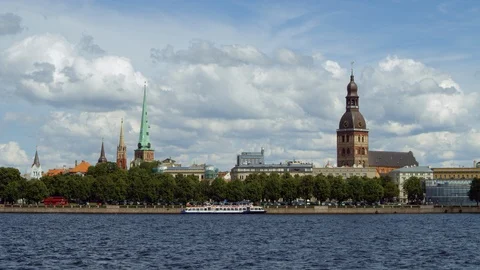Riga Old Town Towers Stock Footage 87763609