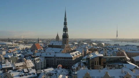 Riga Old town winter timelapse Stock Footage 120798567
