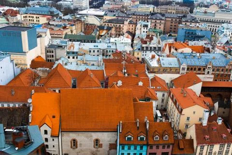 Riga rooftops Stock Photos