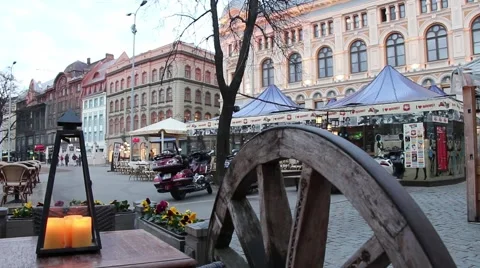 Riga street Video stock 49933383