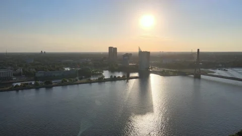 Riga sunset view Stock Footage 149039361