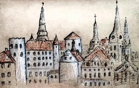 Riga towers Stock Illustration