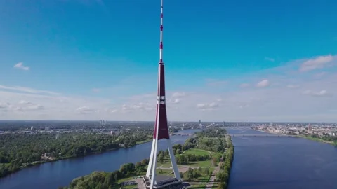 Riga TV tower Stock Footage 310518562
