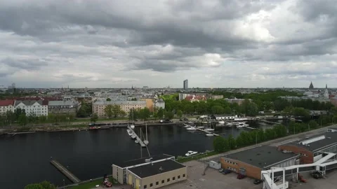 Riga yachting marina Video stock 159280780