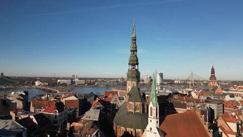 Riga's old town with historic architecture and cultural heritage. Video stock 273572090