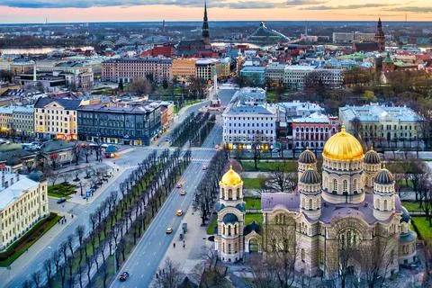 Riga's Skyline Stock Photos