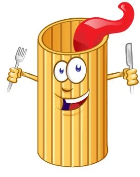 Rigatone pasta Cute comic character Stock Illustration