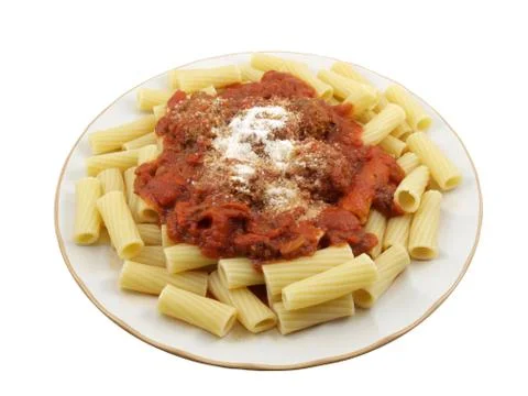 Rigatoni with mini meatballs Stock Photos