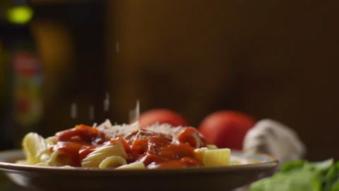 Rigatoni with Neapolitan sauce Stock Footage 258313603