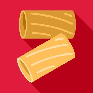Rigatoni pasta flat design vector illustration Stock Illustration