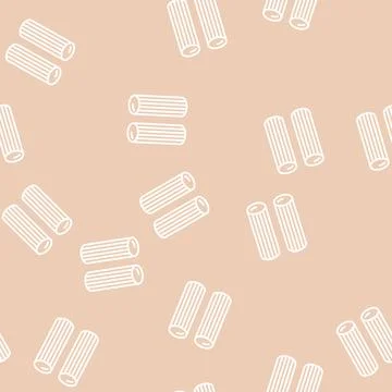 Rigatoni pasta line seamless pattern Stock Illustration