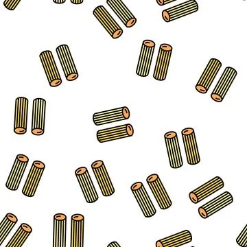 Rigatoni pasta vector seamless pattern Stock Illustration