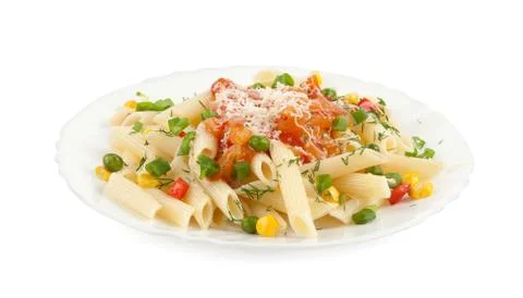 Rigatoni pasta with vegetables Stock Photos