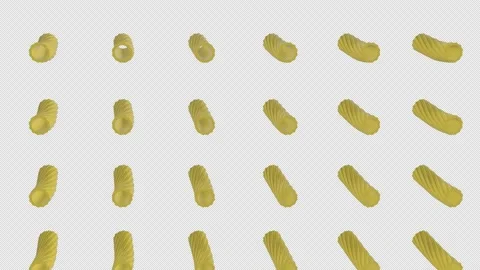 The rigatoni paste pattern spins in a circle. Movement in rows and in formation  Stock Footage 147681664